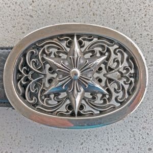 Chrome Hearts Sterling Silver Belt Buckle And Belt